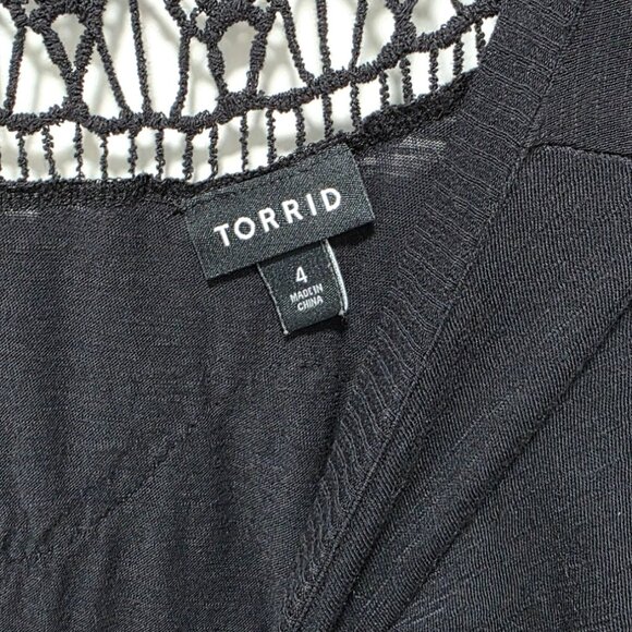 Worn Once Torrid Size 4 Crochet Back Tee - Picture 6 of 6